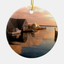 Woods Hole Harbor Christmas Ornament