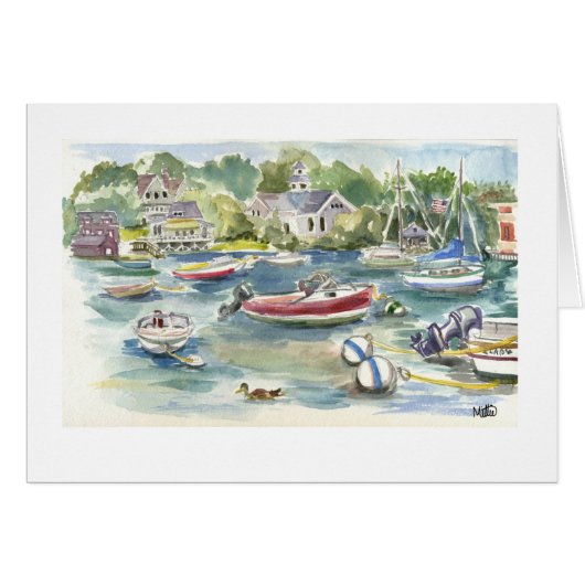 Wood's Hole Harbor scene Cards (Front Horizontal)