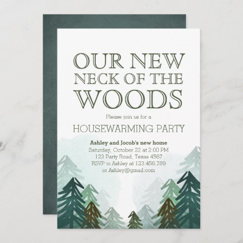 Woods Housewarming Party Invitation Winter Forest