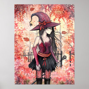 Woods of Autumn Witch Poster Print