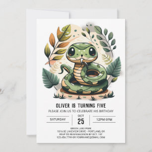 Woods Python Party Birthday Invitation