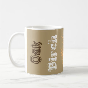 Woods tree names typography brown forest coffee mug