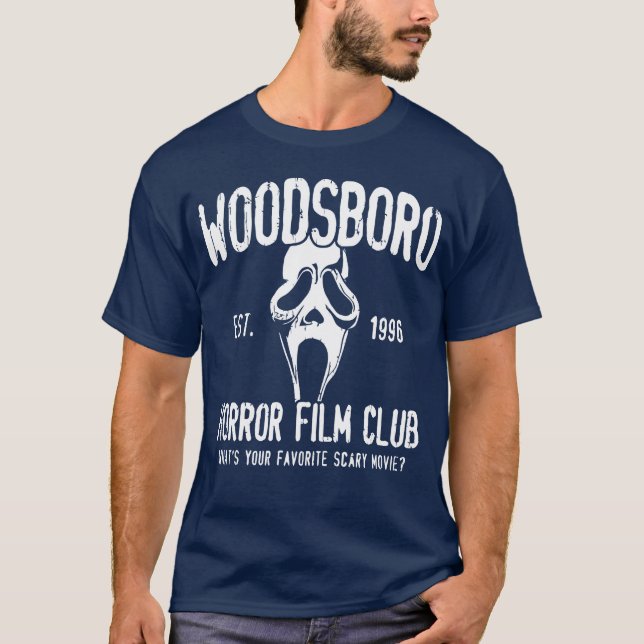 Woodsboro Horror Film Club funny T-Shirt (Front)