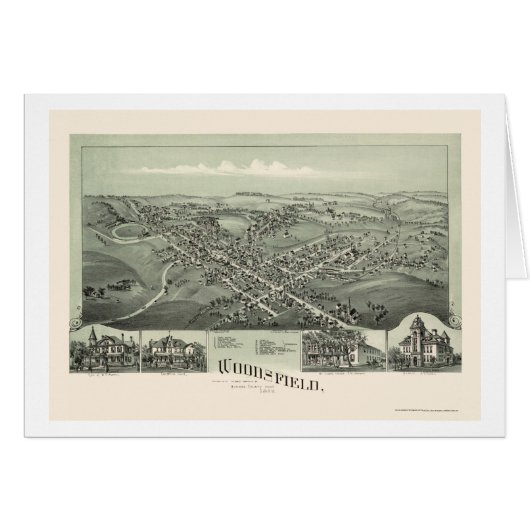 Woodsfield, OH Panoramic Map - 1899 Cards (Front Horizontal)