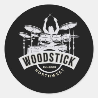 Woodstick classic round sticker