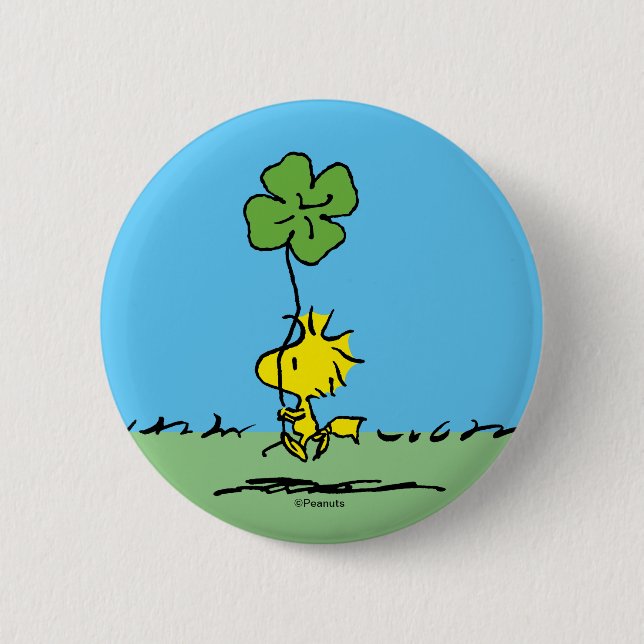 Woodstock Carrying Shamrock Button (Front)