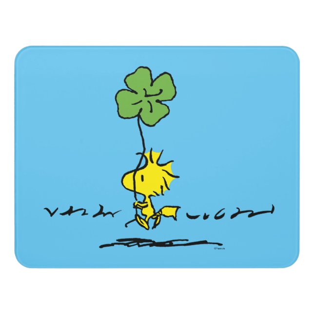Woodstock Carrying Shamrock Door Sign (Contemporary Front)
