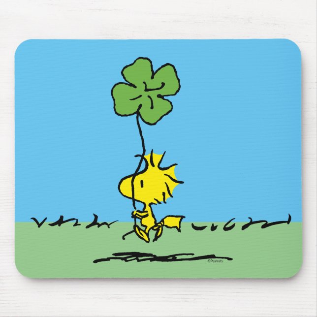 Woodstock Carrying Shamrock Mouse Pad (Front)