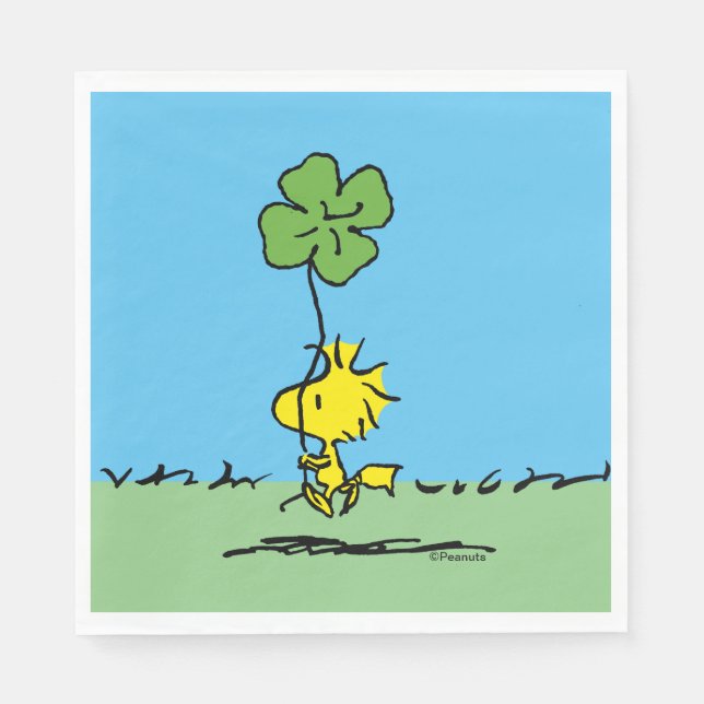 Woodstock Carrying Shamrock Napkins (Front)