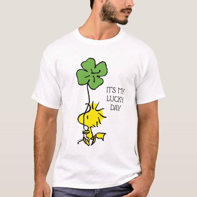 Woodstock Carrying Shamrock T-Shirt (Front)