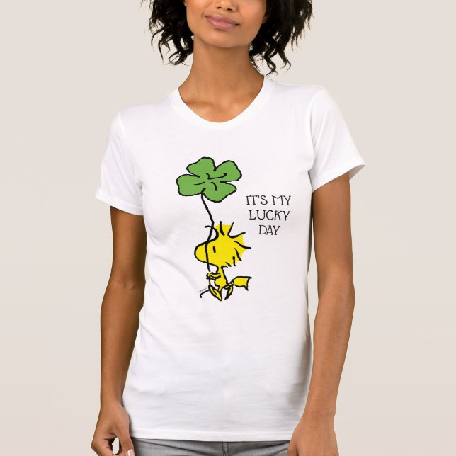 Woodstock Carrying Shamrock T-Shirt (Front)