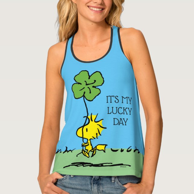 Woodstock Carrying Shamrock Tank Top (Front)