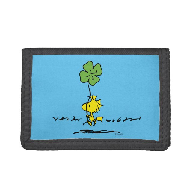 Woodstock Carrying Shamrock Trifold Wallet (Front)