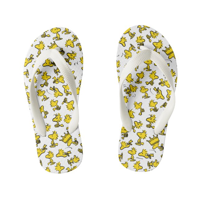 Woodstock Classic Design Pattern Kid's Flip Flops (Footbed)