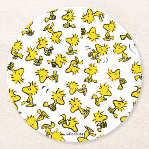 Woodstock Classic Design Pattern Round Paper Coaster