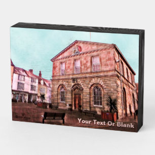 Woodstock, England Town Hall Wooden Box Sign
