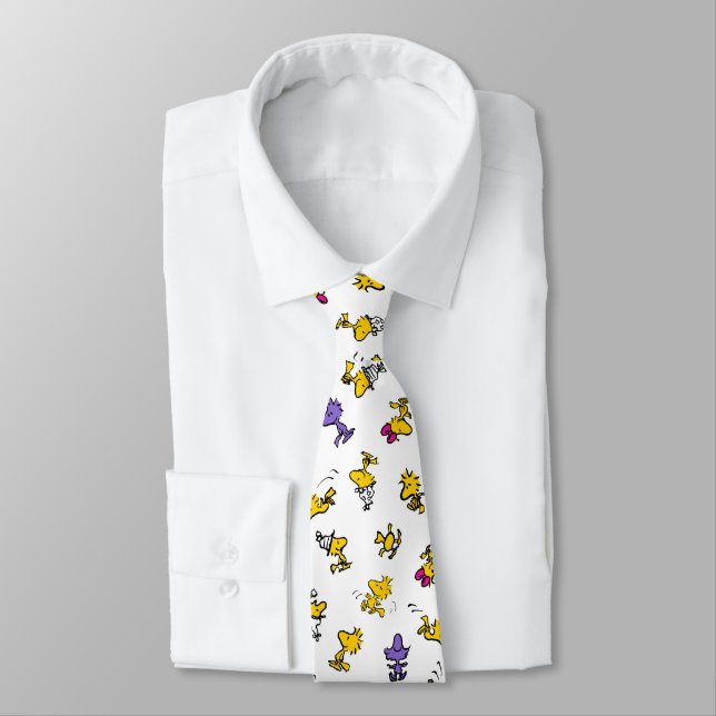 Woodstock Fun Pattern Neck Tie (Tied)