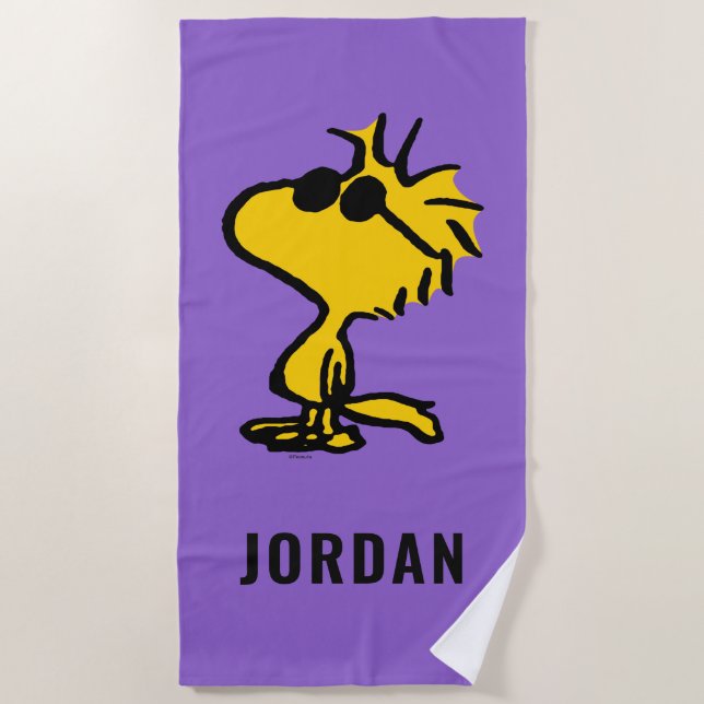 Woodstock In Sunglasses | Add Your Name Beach Towel (Front)