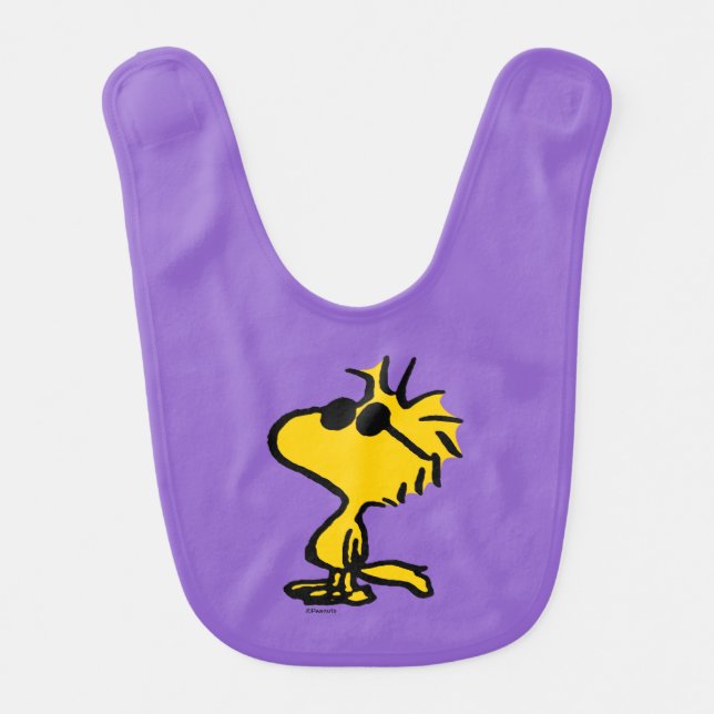 Woodstock In Sunglasses Baby Bib (Front)