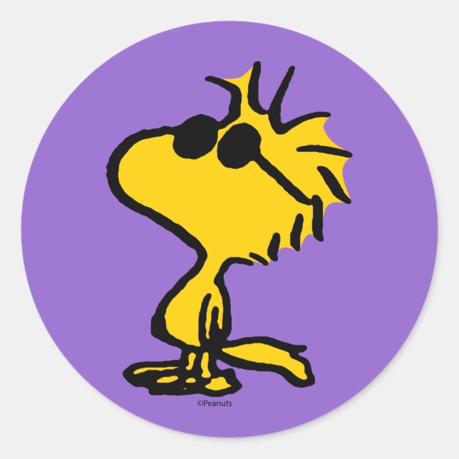 Woodstock In Sunglasses Classic Round Sticker (Front)