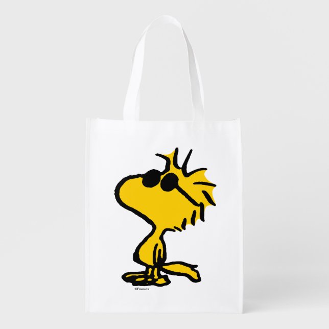 Woodstock In Sunglasses Grocery Bag (Front)