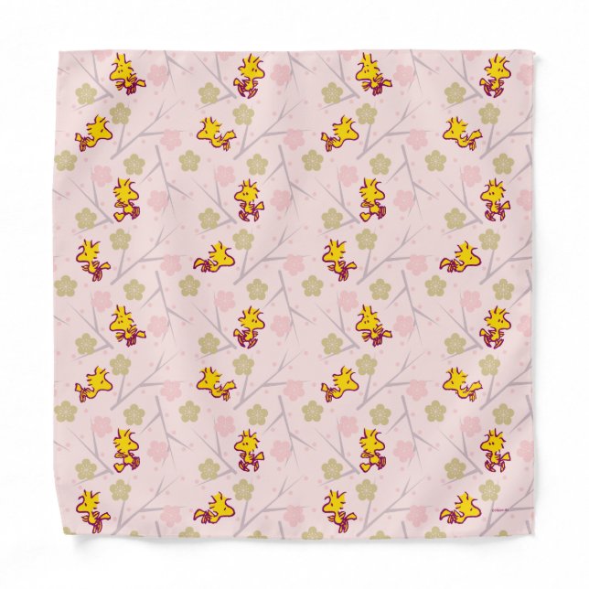 Woodstock Pink Cherry Blossom Pattern Bandana (Front)