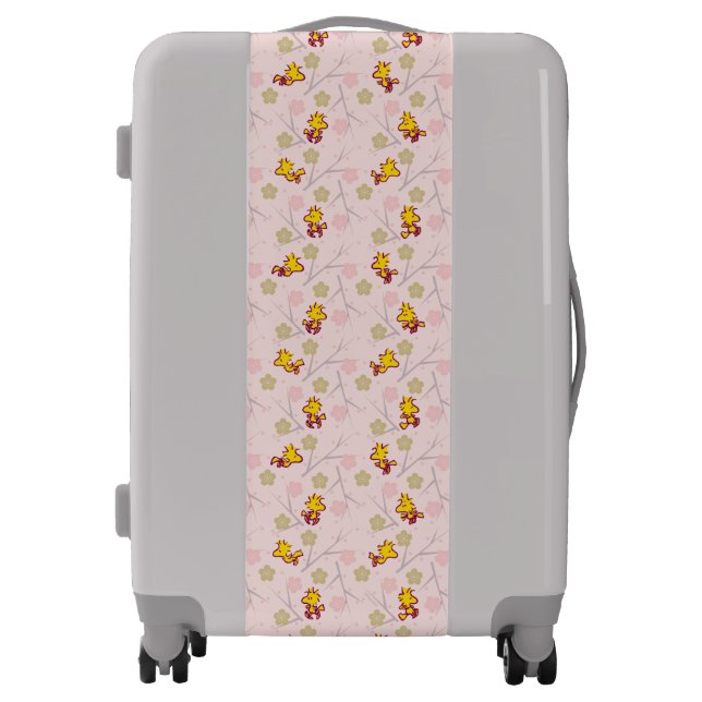 Woodstock Pink Cherry Blossom Pattern Luggage (Front)