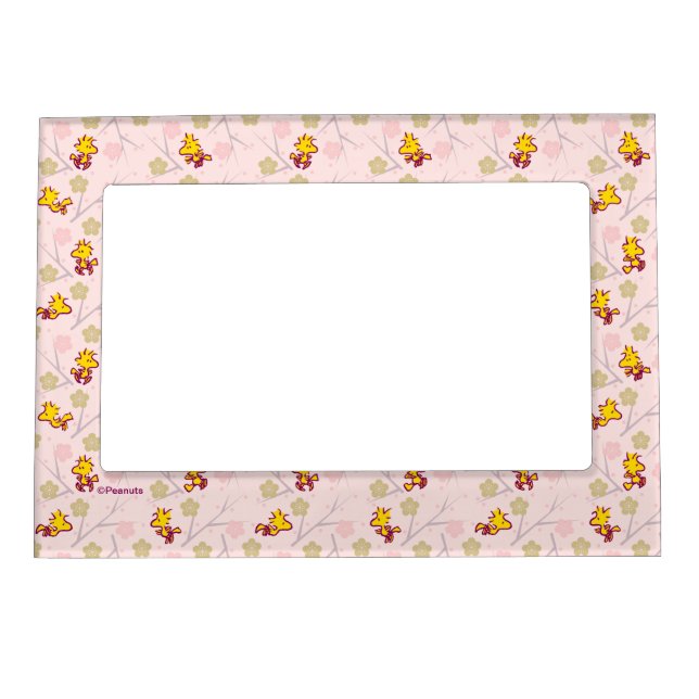 Woodstock Pink Cherry Blossom Pattern Magnetic Frame (Front)