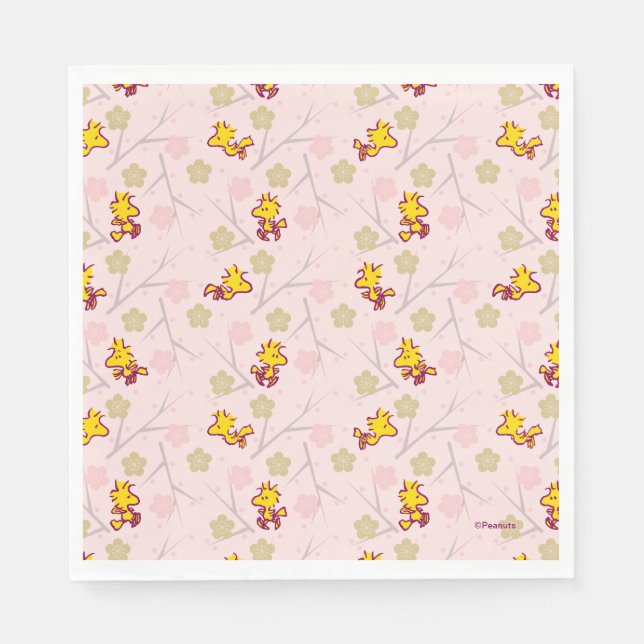 Woodstock Pink Cherry Blossom Pattern Napkins (Front)