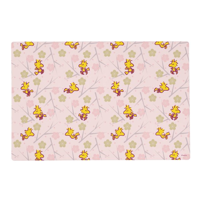 Woodstock Pink Cherry Blossom Pattern Placemat (Front)