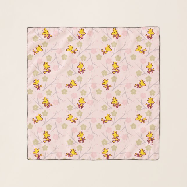 Woodstock Pink Cherry Blossom Pattern Scarf (Front)