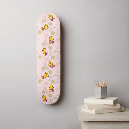 Woodstock Pink Cherry Blossom Pattern Skateboard