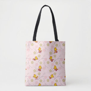 Woodstock Pink Cherry Blossom Pattern Tote Bag