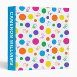 Woodstock Rainbow Polka Dot Pattern 3 Ring Binder
