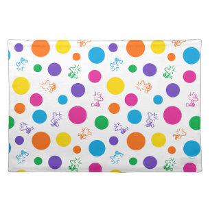 Woodstock Rainbow Polka Dot Pattern Cloth Placemat
