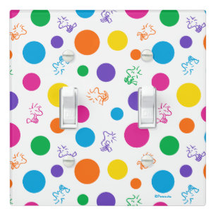 Woodstock Rainbow Polka Dot Pattern Light Switch Cover