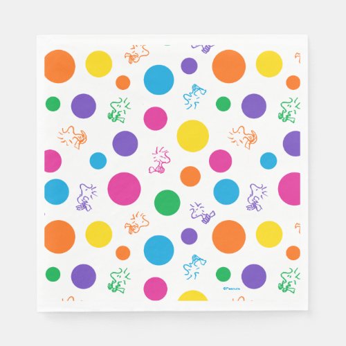 Woodstock Rainbow Polka Dot Pattern Napkins