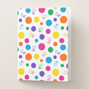 Woodstock Rainbow Polka Dot Pattern Pocket Folder