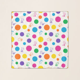 Woodstock Rainbow Polka Dot Pattern Scarf