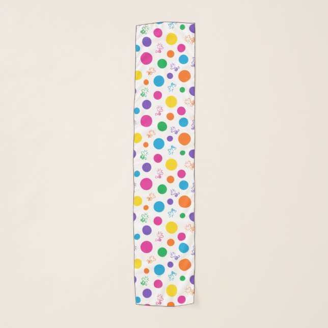 Woodstock Rainbow Polka Dot Pattern Scarf (Front)