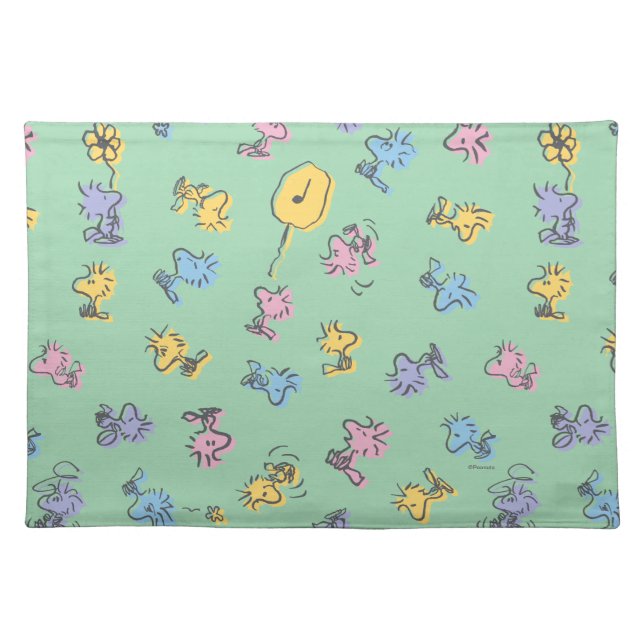 Woodstock Sugar Pop Art Pattern Cloth Placemat (Front)