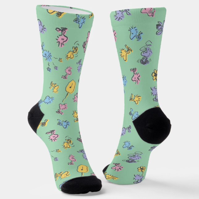 Woodstock Sugar Pop Art Pattern Socks (Angled)