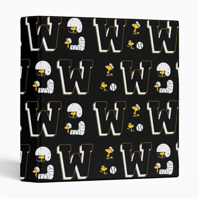 Woodstock Varsity Sports Letter Pattern 3 Ring Binder (Front/Spine)