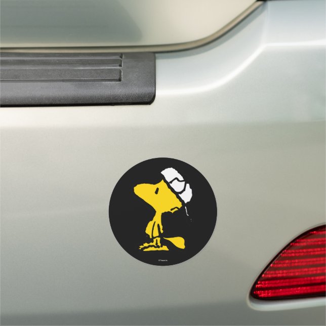 Woodstock Varsity Sports Letter Pattern Car Magnet (In Situ)