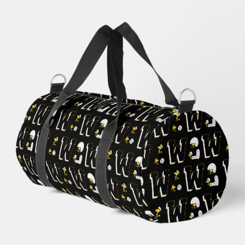 Woodstock Varsity Sports Letter Pattern Duffle Bag