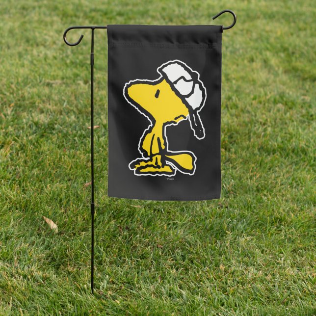 Woodstock Varsity Sports Letter Pattern Garden Flag (In SItu)