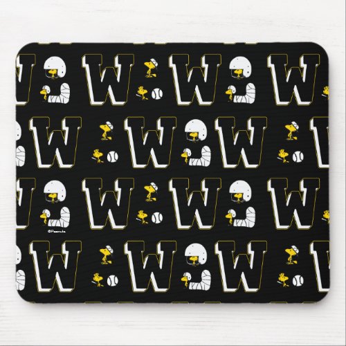 Woodstock Varsity Sports Letter Pattern Mouse Pad