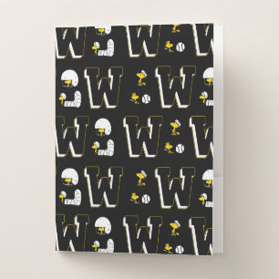 Woodstock Varsity Sports Letter Pattern Pocket Folder
