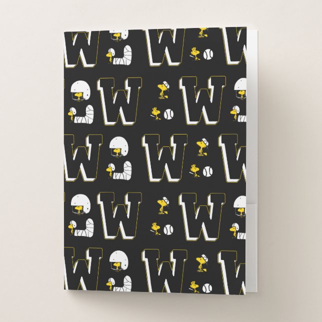 Woodstock Varsity Sports Letter Pattern Pocket Folder (Front)