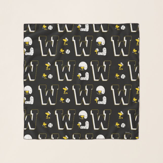 Woodstock Varsity Sports Letter Pattern Scarf (Front)